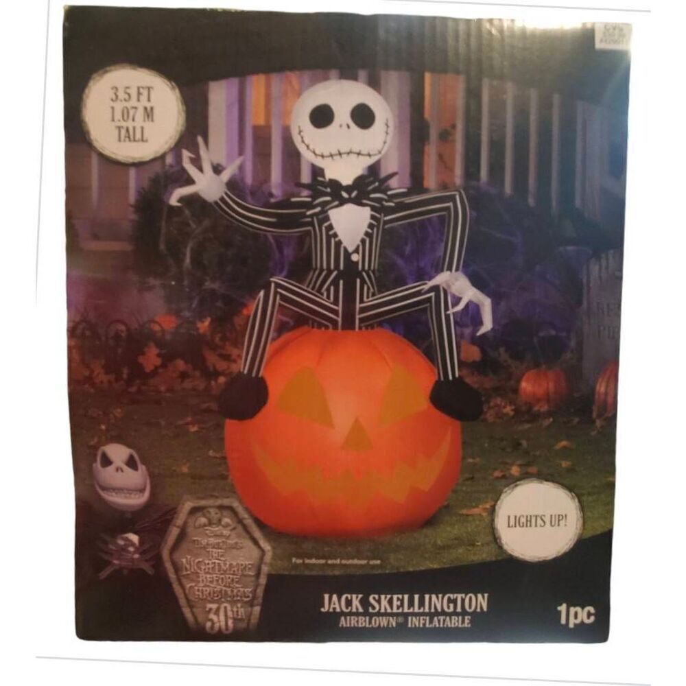 Gemmy Airblown Halloween Inflatable Nightmare Before Christmas Jack on Pumpkin D